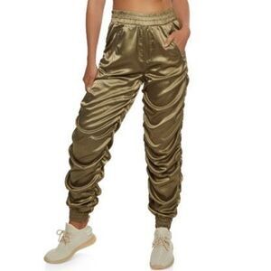 NWT Green satin joggers almost famous size XL